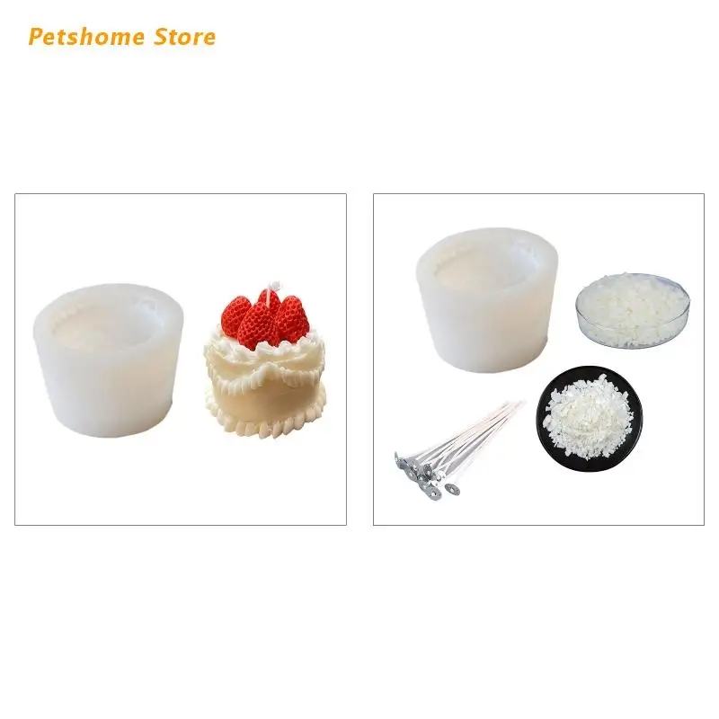 

LX9C 3D Decorated Cake Silicone Candle Mold Special Scented Candle Mold Wax Melt Molds for Candle Making Crystal Resin Mould