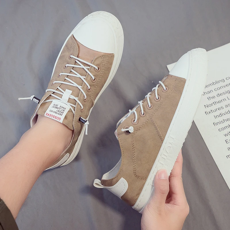 

2021 summer new breathable canvas trendy men's shoes all-match casual small white board shoes cloth shoes white shoes