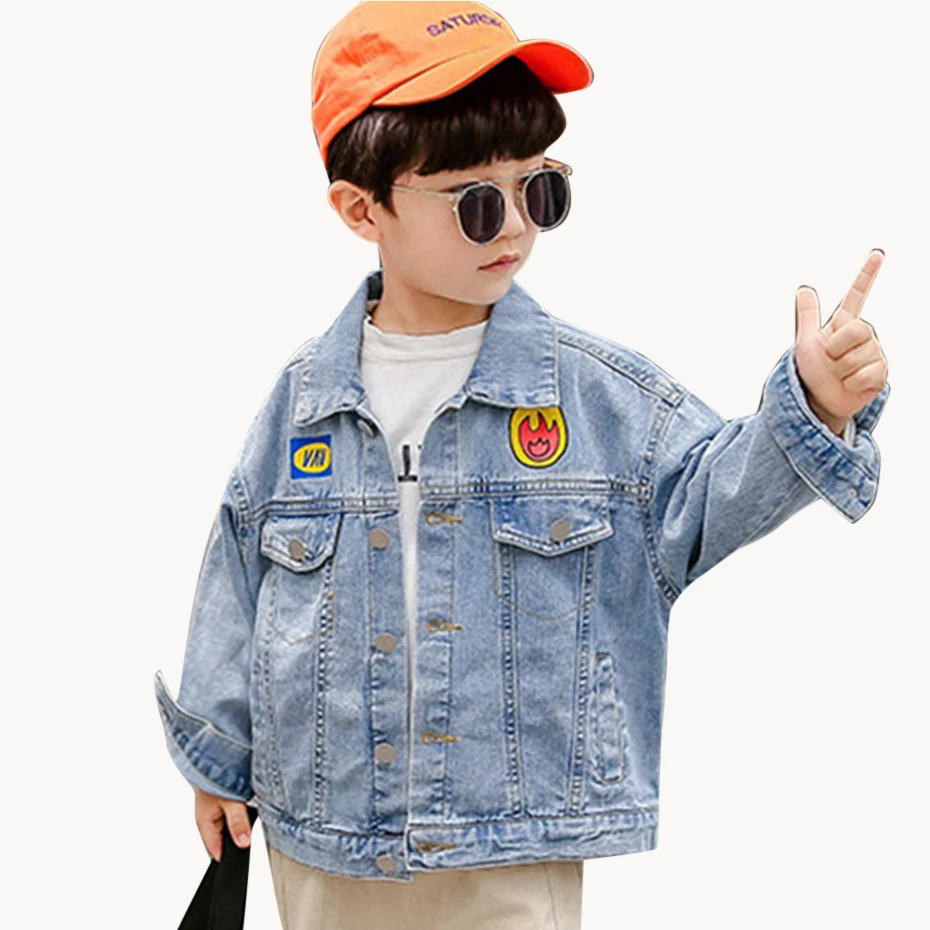 НОВЫЕ куртки для мальчиков джинсовая куртка с рисунком граффити Повседневная