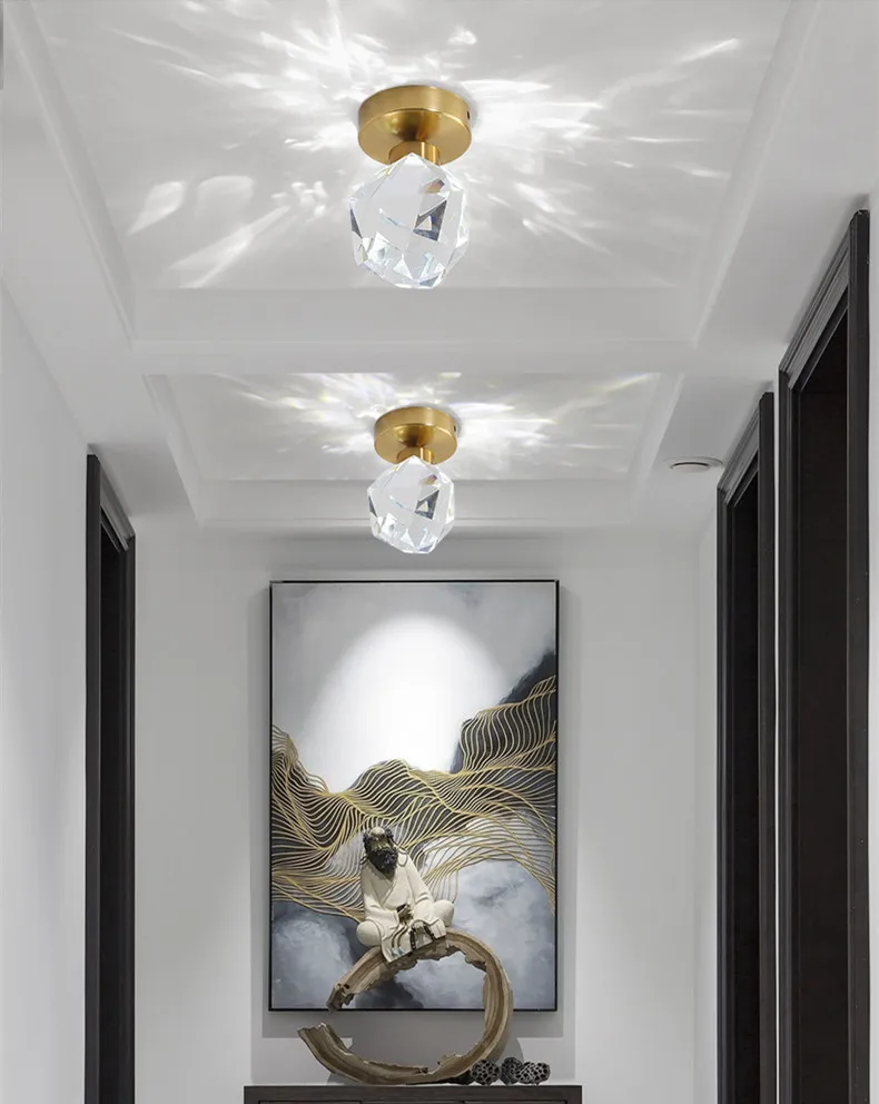 $15.00 Led Crystal Ceiling Lights Modern For Bedroom Living Room Kitchen Corridor Aisle Entrance Decoration Diamond Indoor Ceiling Lamp
