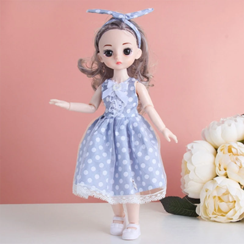 

30cm Beautiful Little Girl Princess Toy 15 Movable Joints Doll with Fashion Dress Birthday Gifts