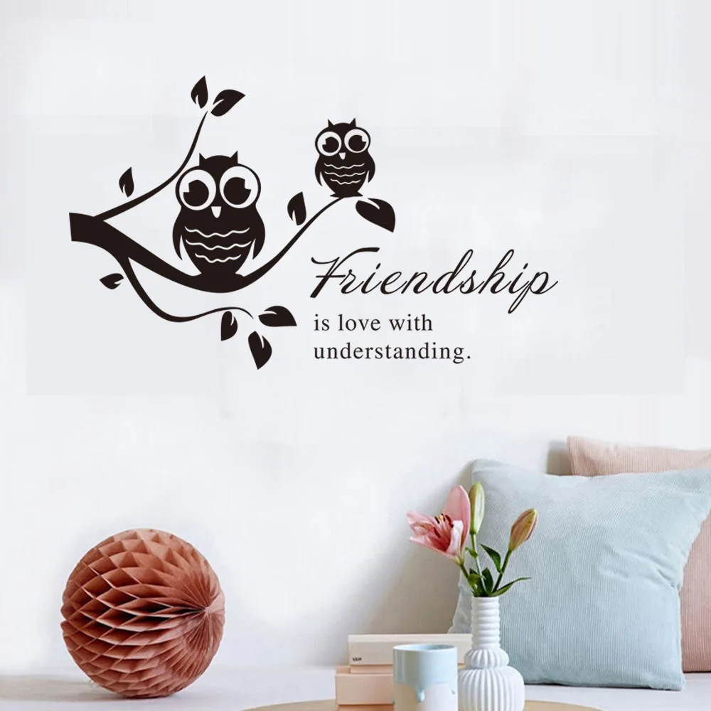 Совы на дереве детские наклейки стены украшения комнаты Съемный Детские для