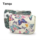 Откидная крышка TANQU для сумки с магнитным замком, из искусственной кожи, с цветочным рисунком