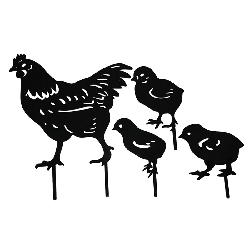 

for Chicken Yard Art Outdoor Garden Backyard Lawn Stakes Metal Hen Yard Decor