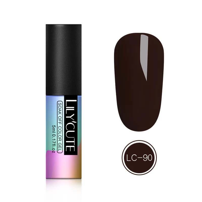 90 LILYCUTE верхнее базовое пальто набор замочить УФ-гель для ногтей 5 мл 7 мл без вытирания растрескивание удаление основы верхнее покрытие лак прозрачный гель - Цвет: 90