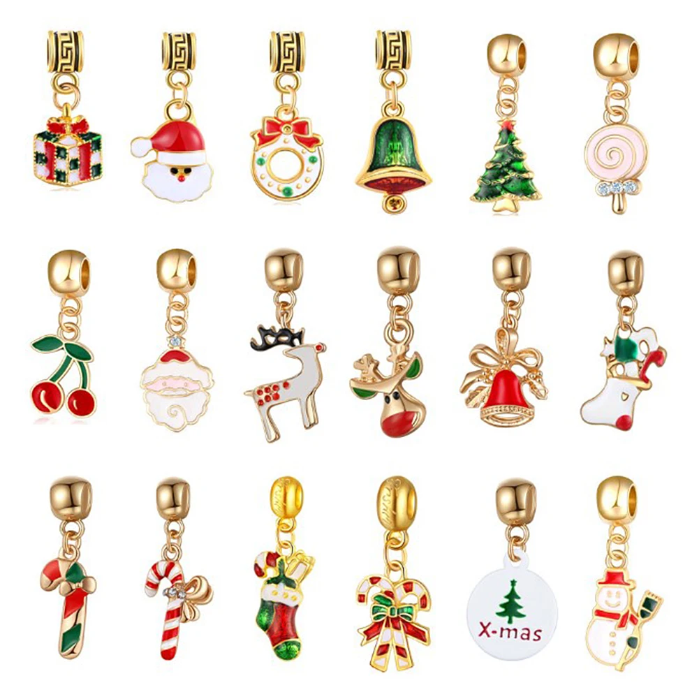 Рождественский календарь обратного отсчета DIY Подвески для создания браслета