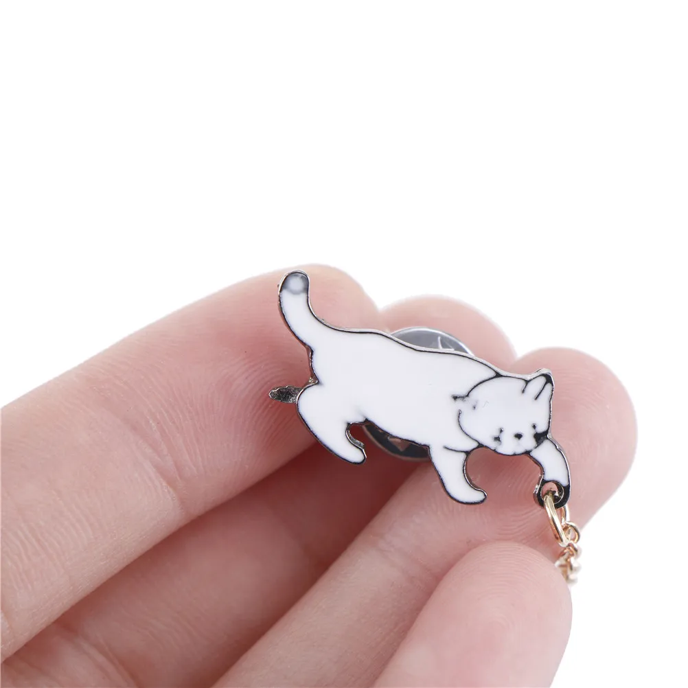 Эмалированная брошь в виде милого кота форме шара значки с искусственным