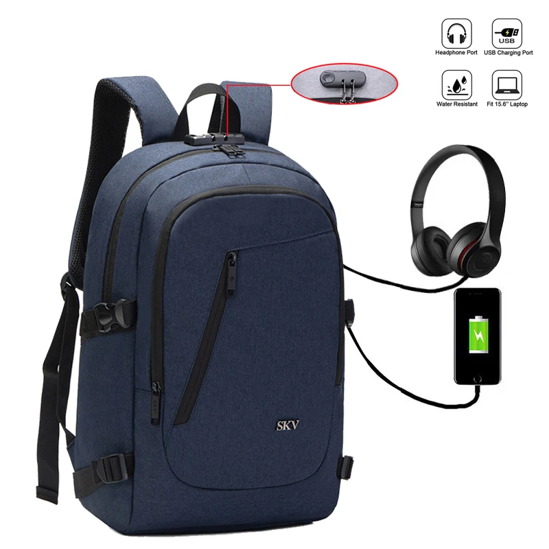

Мужской рюкзак из ткани Оксфорд, с защитой от кражи, Usb-портом