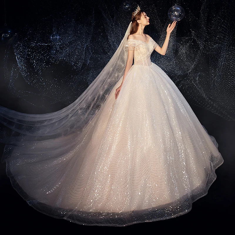 JKM050 Lace Up Back Floor Length Ball Gown Wedding Dresses Beading Appliques Organza Real Photos пляжное платье | Свадьбы и