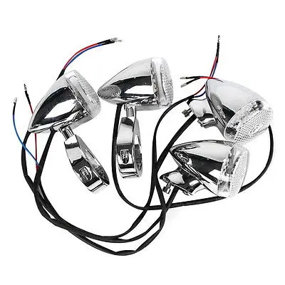 

2Pcs/Set Motorcycle Front Rear Fork Clamp 12V LED Turn Signal Lamp Indicator Lights Blinkers For Harley 41mm Bracket Sportster