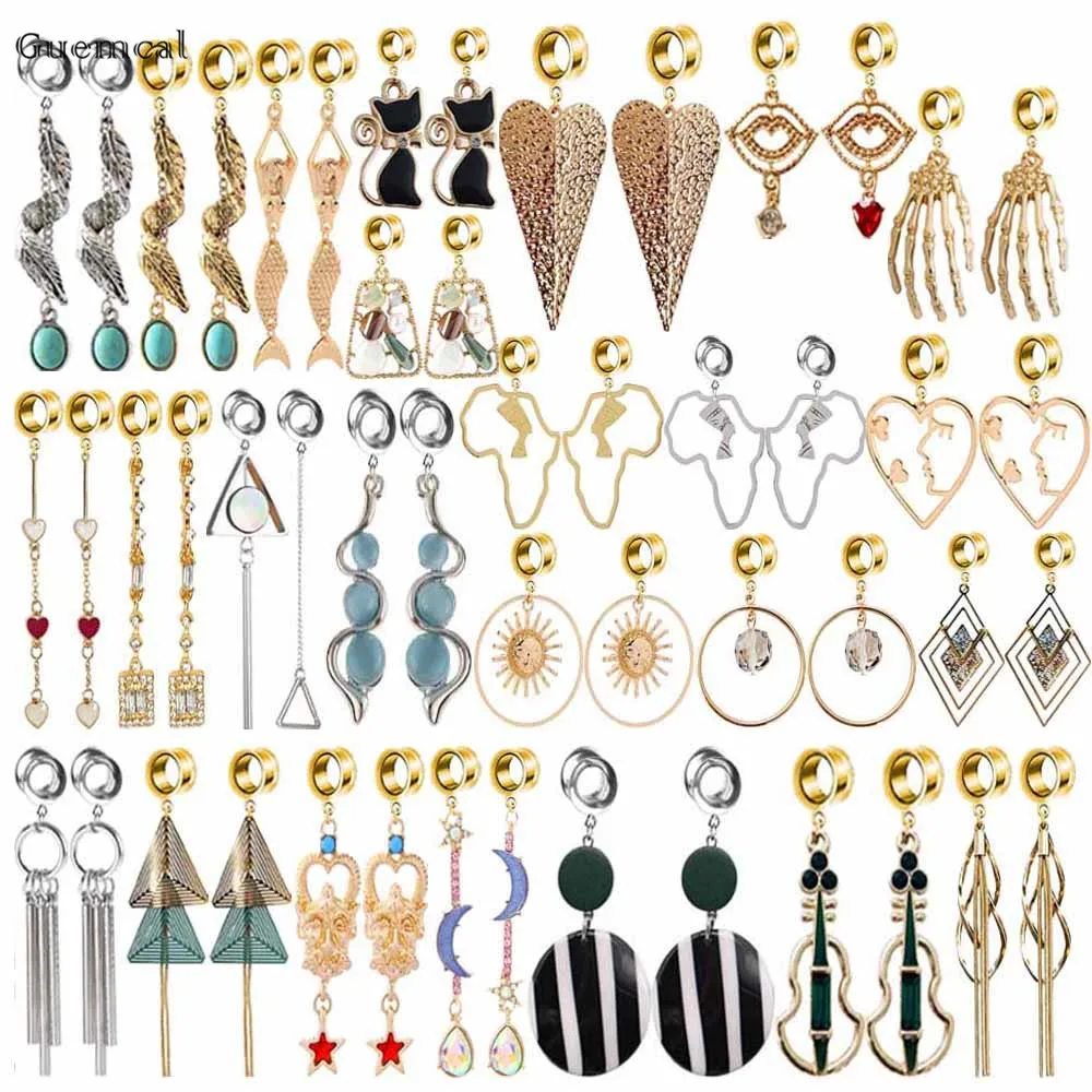 

Guemcal 2pcs New Product Personality Long Mermaid Portable Piano Tassel Pendant Ear Piercing Jewelry