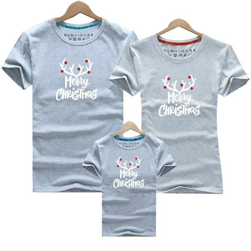 2019 г. рождественские одинаковые комплекты для семьи футболка всей с рисунком