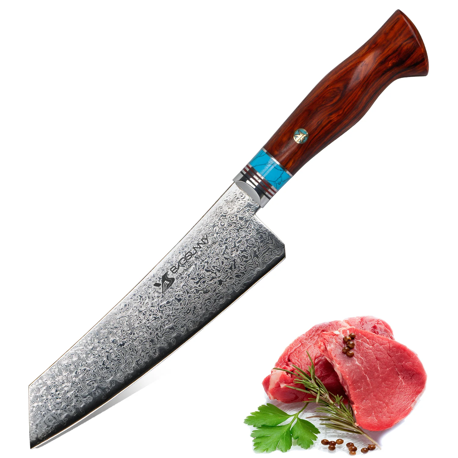 Нож шеф повара из дамасской стали 67 слоев 6 7 дюйма|Кухонные ножи| |