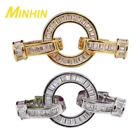 minhin gold silver color zircon round circle connector lock clasps fastener accessories for baroque pearls beaded jewelry making