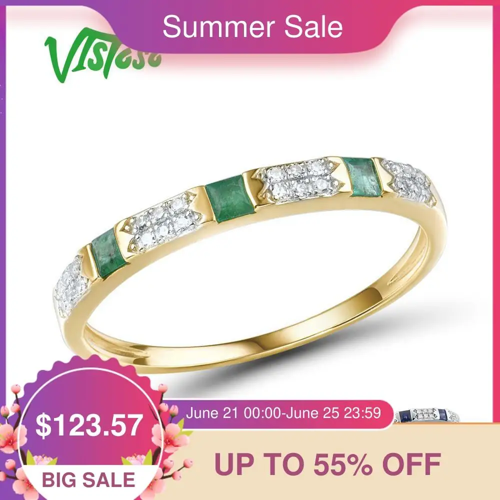 VISTOSO 14 K Y/W золотые кольца для женщин Подлинная блестящая Бриллиантовая необычная