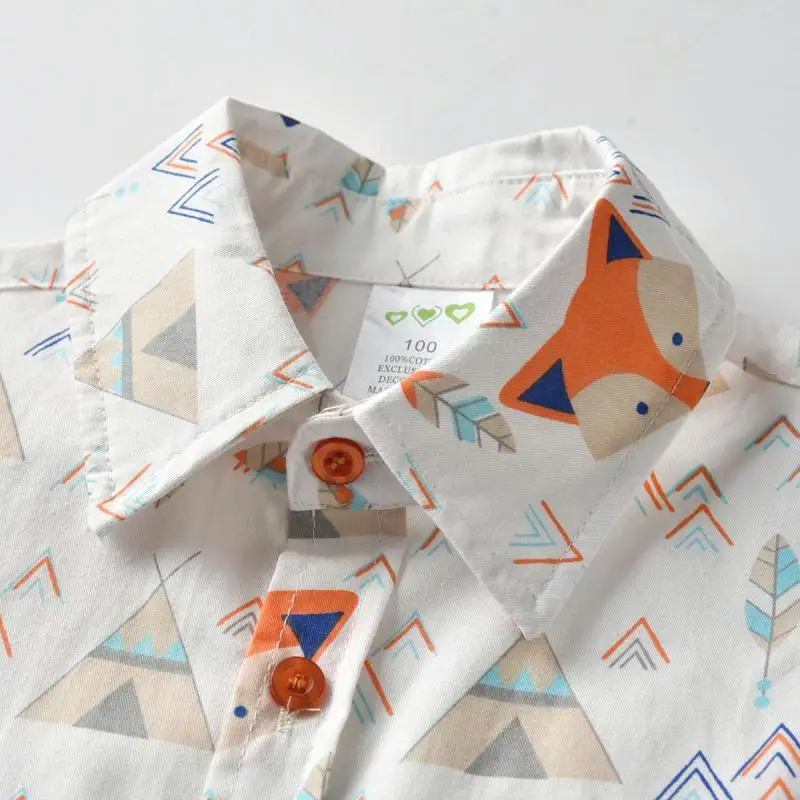 Летняя блузка кардиган Пляжная рубашка с мультяшным принтом для маленьких