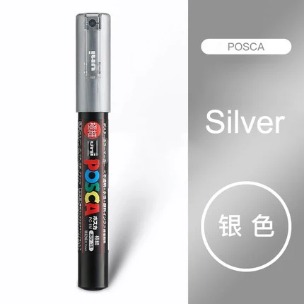 Sliver 1 шт. Защитные чехлы для сидений, сшитые специально для Mitsubishi Uni PC-1M Краски маркер для белой доски-широкий Tip-8mm 15 цветов маркер письменные принадлежности Офисная школьные принадлежности - Цвет: Sliver