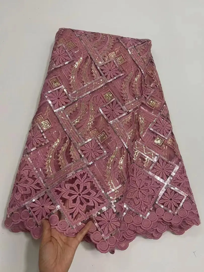 

Разноцветное искусственное кружево, 5 ярдов, Африканское кружево 2022, высококачественная ткань из искусственного кружева для вечерние, FJ