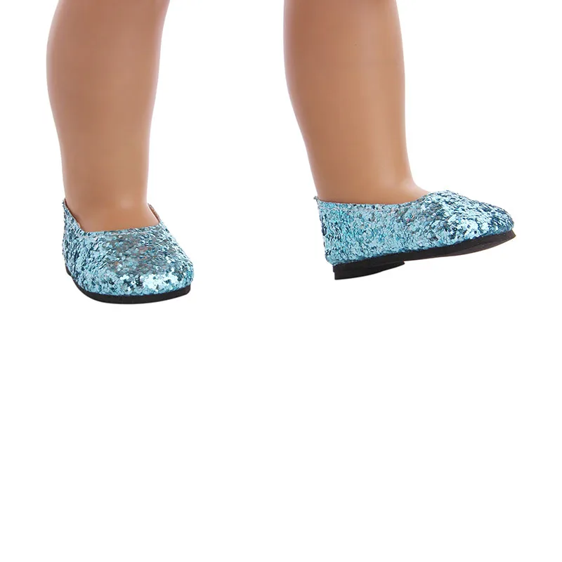 Luckdoll 10 цветов обувь с блестками подходит для 18 дюймовых американских кукол и 43 см