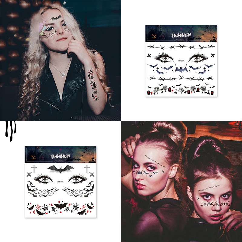 12 видов стилей Водонепроницаемый рука Временные татуировки Стикеры Хэллоуин