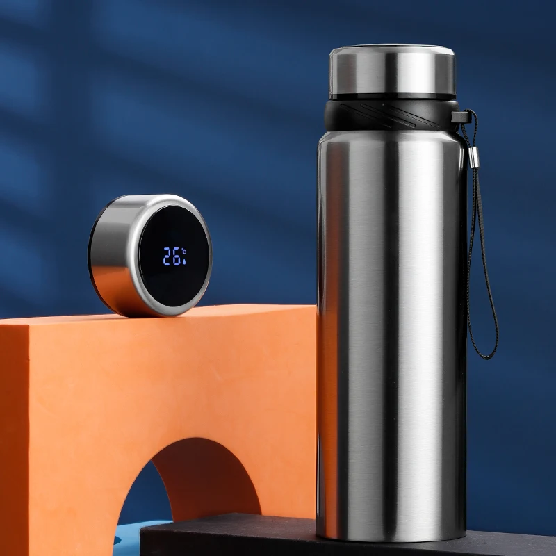 

1000ML Intelligent Insulation Cup Water Bottle Digital Temperature Display Stainless Thermal Coffee Mugs Flask Thermos For Gift