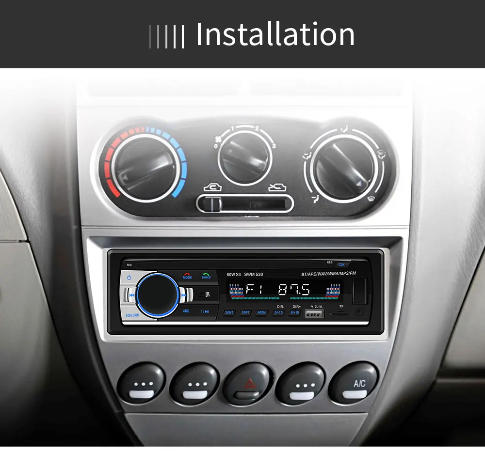 Автомагнитола 1Din12V стереомагнитола с Bluetooth mp3-плеер USB SD AUX вход автоаудио