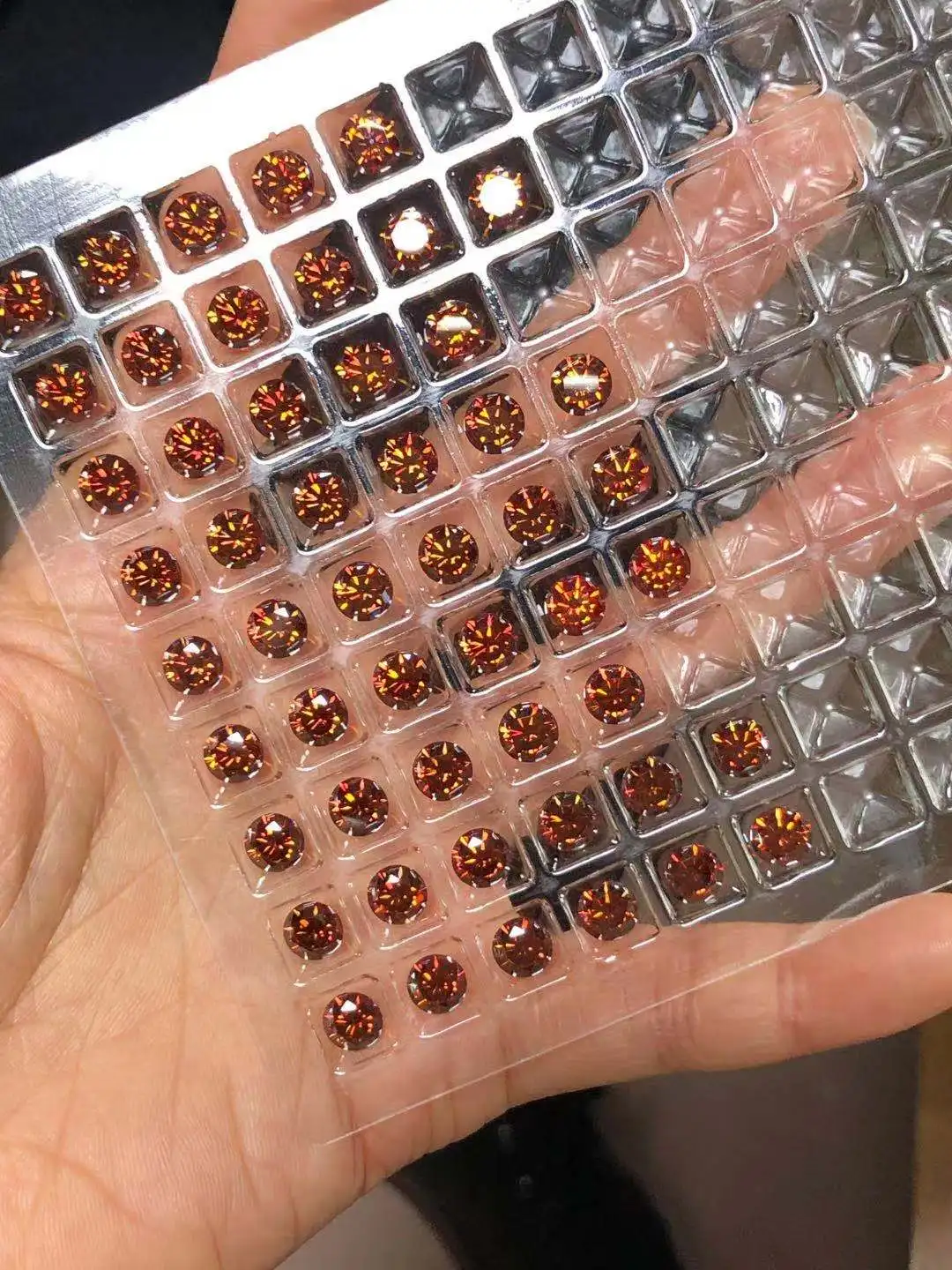 

2020 NEW BROWN Color 6mm VVS1CHAMPAGNE moissanite diamond earrings necklace kolczyki