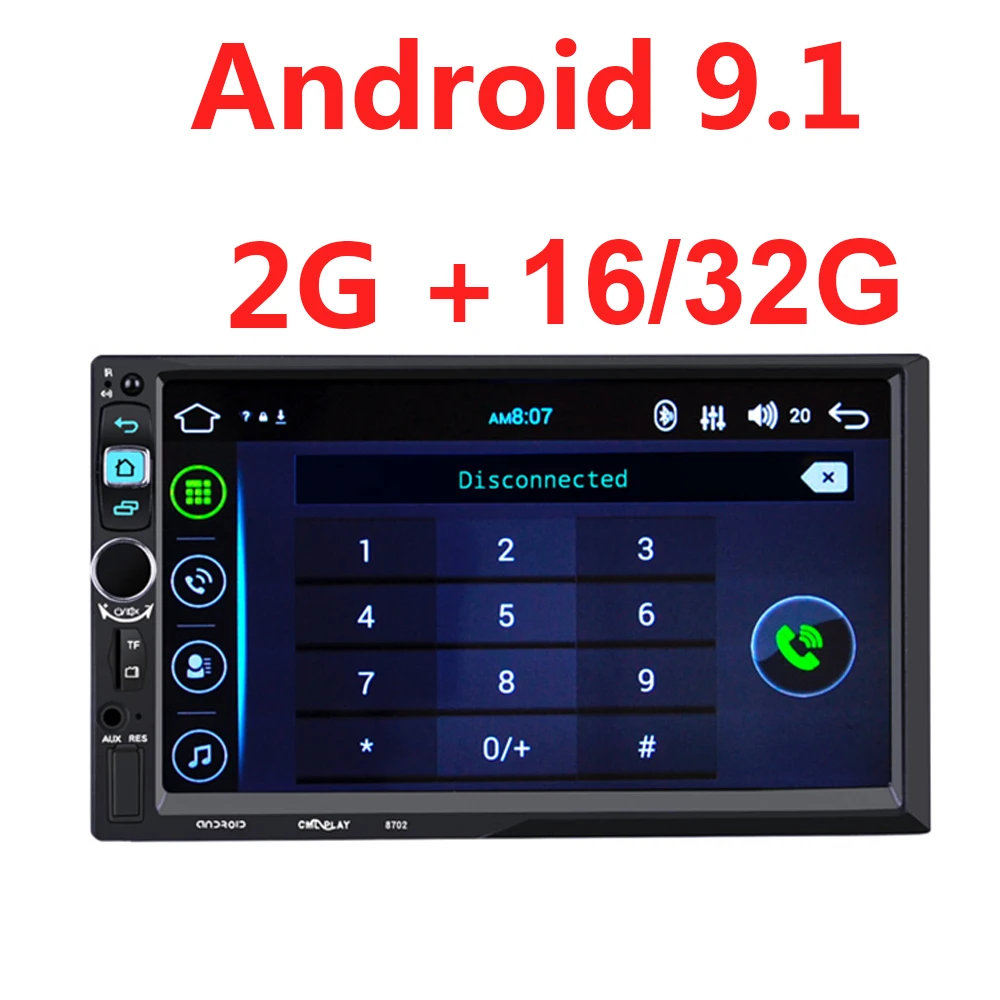 Автомагнитола 7 дюймов 2 Din Android 9 1 GPS навигация Bluetooth Wifi стерео Aux FM USB TF Авторадио