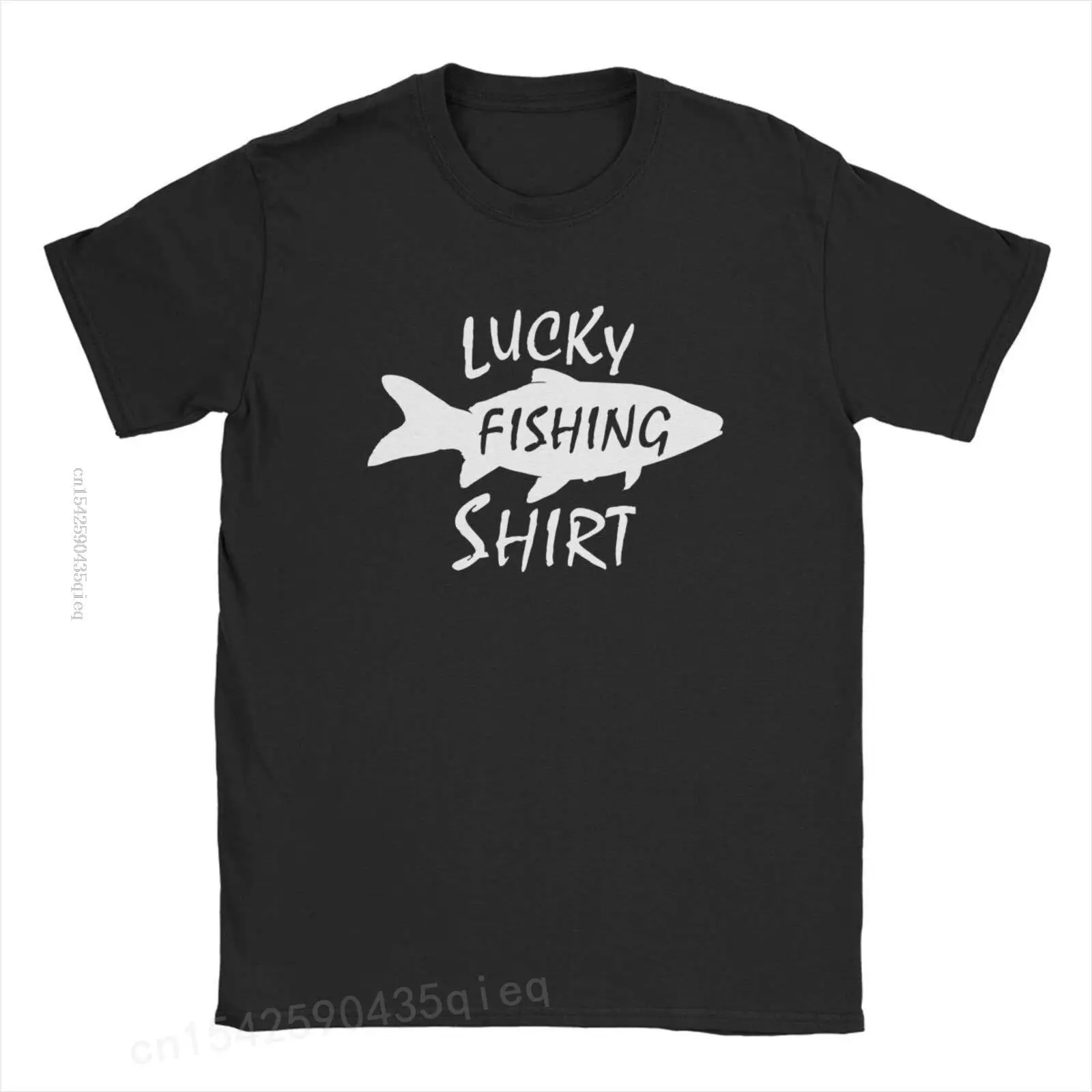 

Lucky Fishing Shirt Fishing Lover Funny Graphic T-Shirt Bass Outdoorsman Angler Tops Tees for Men Clothes
