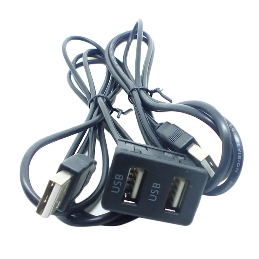 

1.5M Car Vehicle Universal Dual USB Audio Dashboard Mounted Extension Cable