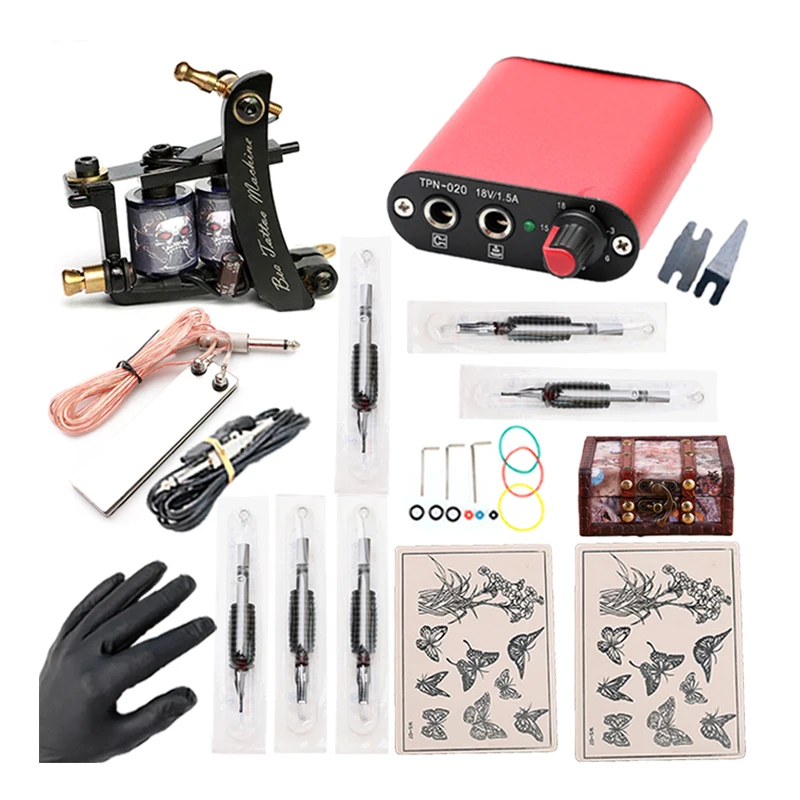 Профессиональный набор тату-машин черного цвета 5 мл цветной Материал (случайный