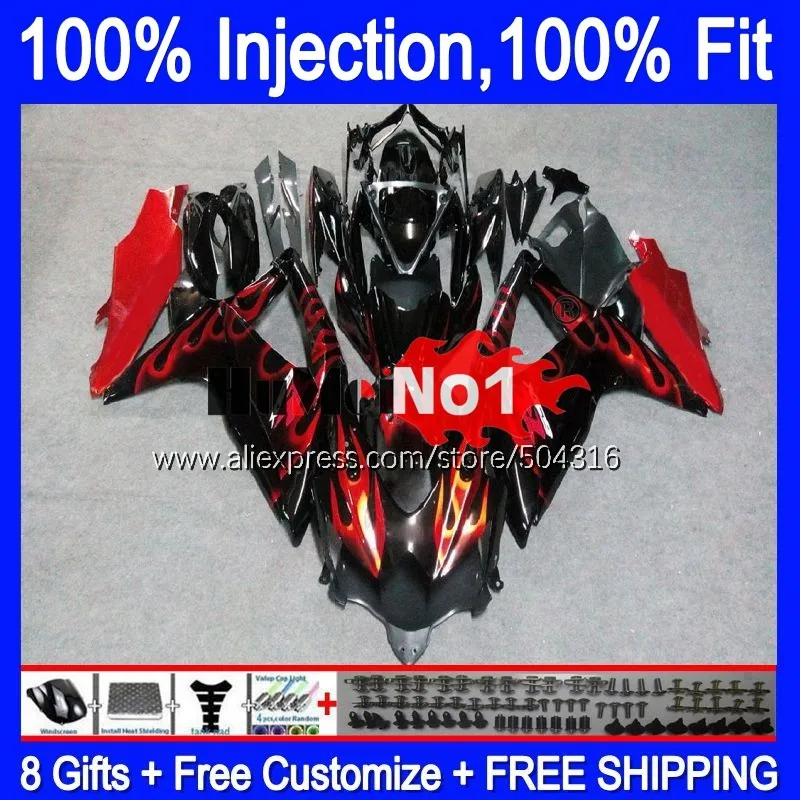 

OME для SUZUKI GSXR-750 GSXR 600 750 GSXR600 GSX-R750 17MC.11 Обтекатели с красным пламенем GSXR-600 K8 GSXR750 2008 2009 2010 08 09 10