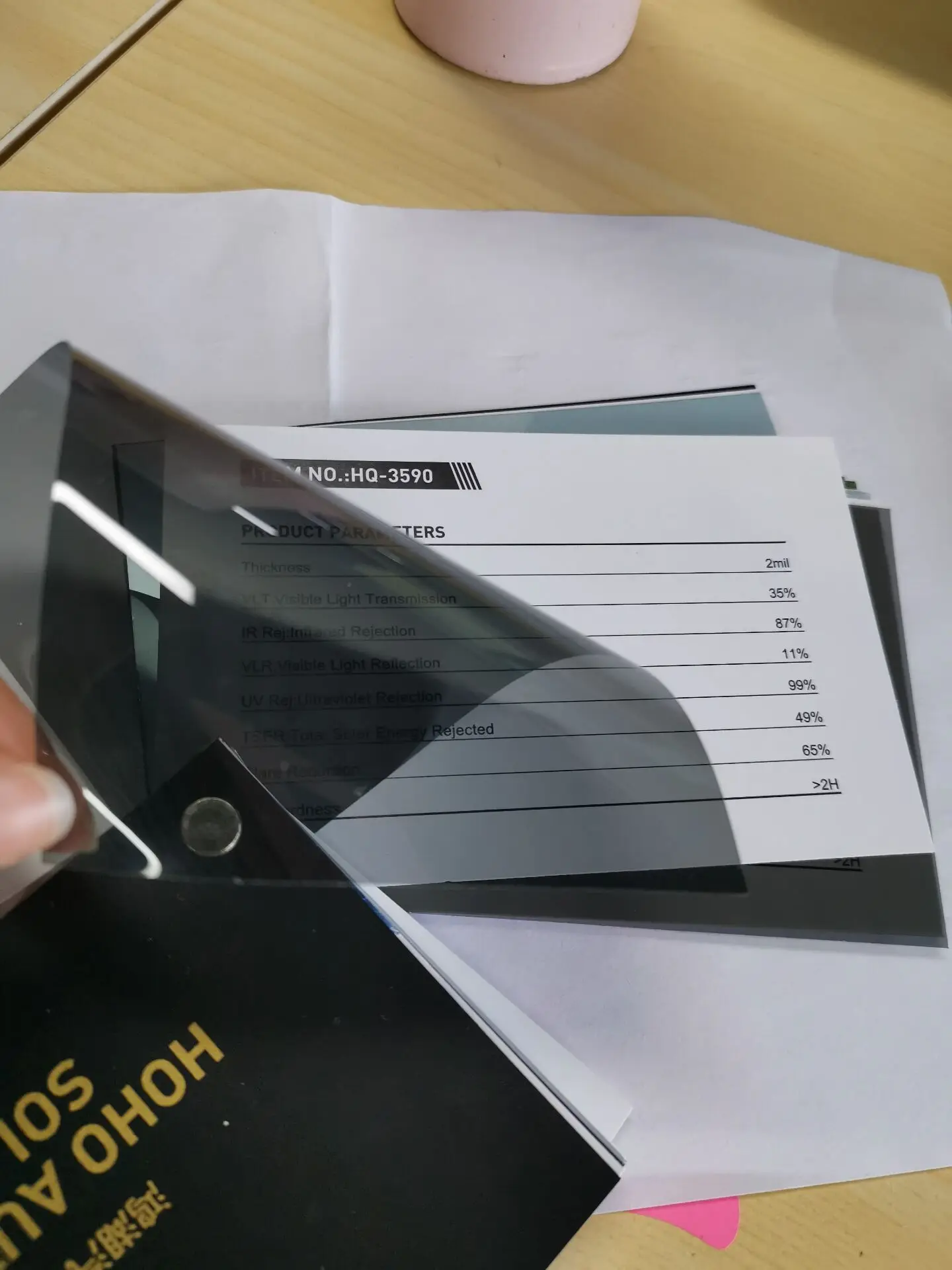 HOHOFILM 35%VLT рулон 2 мил тонировка окон лобового стекла ультра прозрачная фольга для