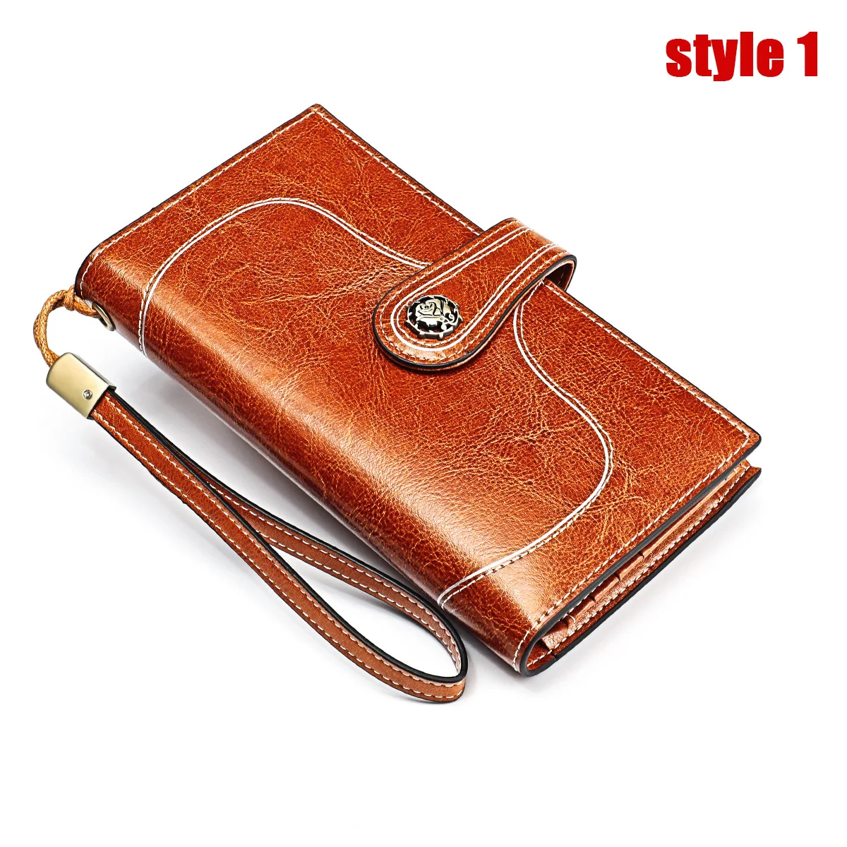 Brown Style 1 Модные RFID Бумажник Для женщин для телефона из натуральной кожи кошелек женский длинный женские бумажники с застежкой-молнией держатель для карт клатч кошельки портмоне сумки - Цвет: Brown Style 1