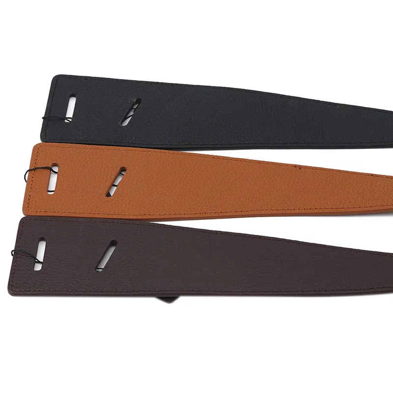 

New Design Women Knotted Waistbands Wide Long PU leather Fashion Woman Cummerbunds Dress Decorate Brown Leather Bow Buckle Gifts
