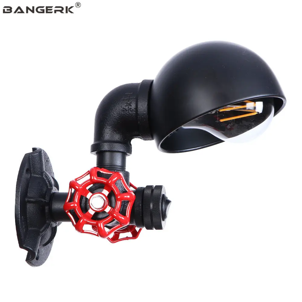 Настенный светильник в стиле индастриал винтажное черное железное светодиодное