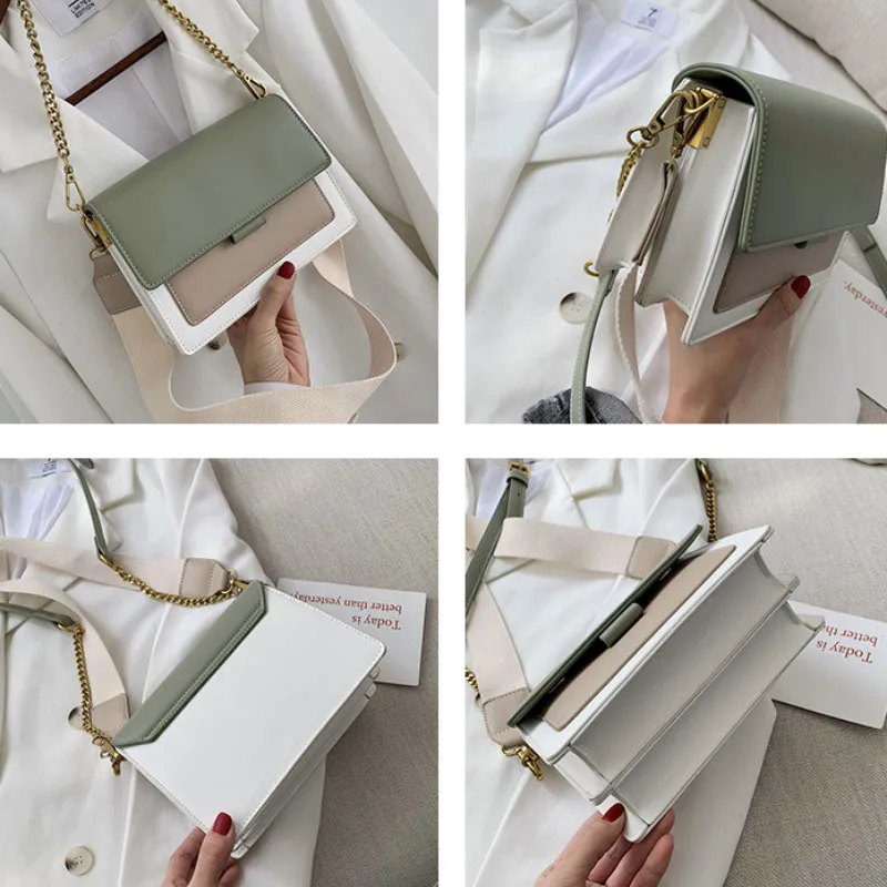 

Women's Bag 2020 New fashion small square bag single-shoulder cross-body bag women's matching color bag