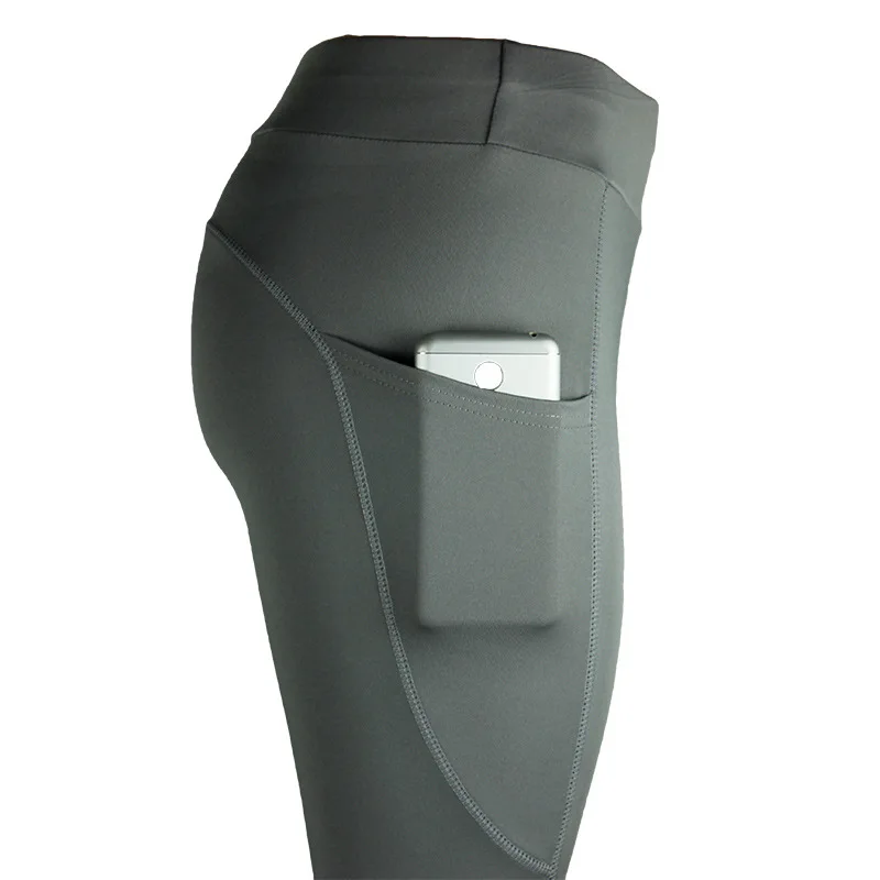 

Seamless Gym Push Up Leggings Pure Color Elasticity Yoga Pants Hip Lift High Waist Leggings Women Mobile Phone Pocket Yoga Pants