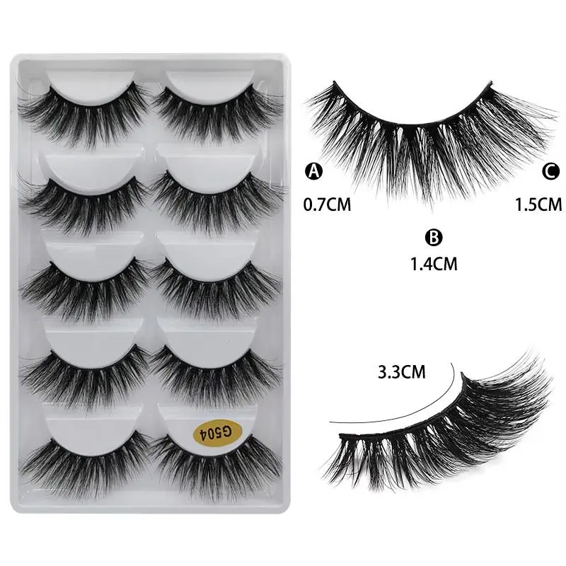 

5 Rows 3D Mink SEXY Faux Lash Kabuki Extension Lashes Cilios For Professionals Natural Silk Curling Eyelash Makeup Kit Maquiagem