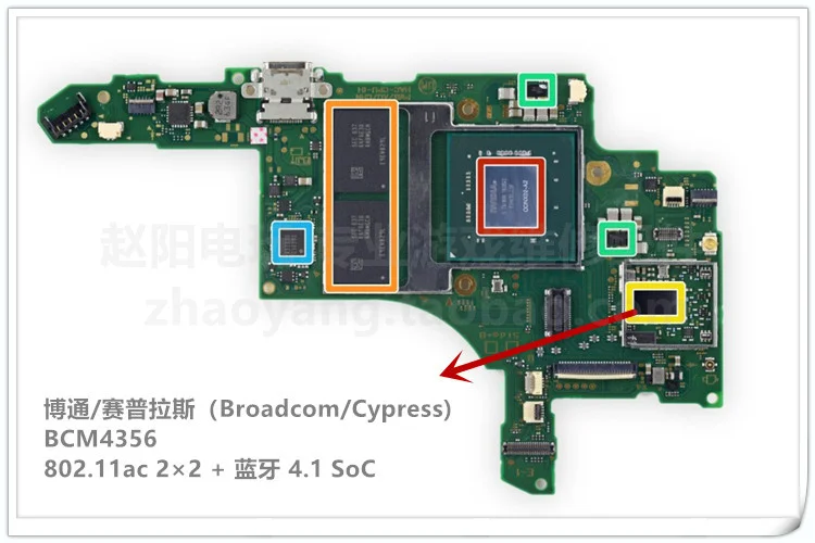 Оригинальная Натяжная сетевая карта bluetooth чип BroadcomBCM4356 ДЛЯ NS switch консоли BCM4356 |
