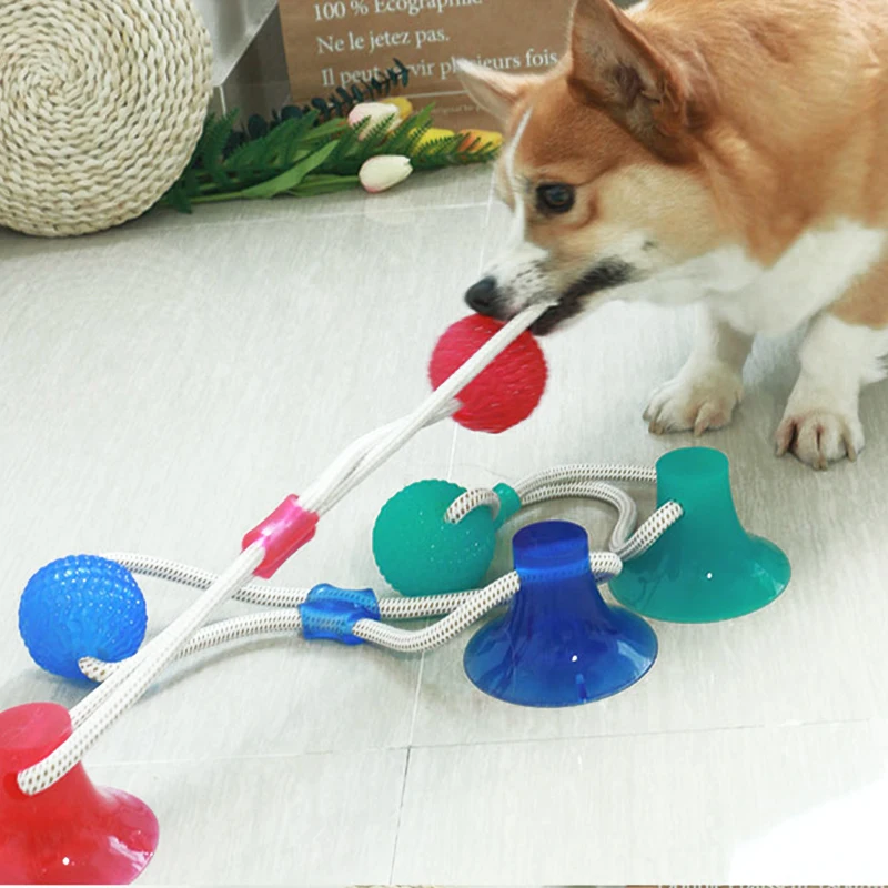 Dog Toys for Large Dogs Interactive Suction Cup TPR Balls Puppy Accessories Tooth Cleaning Chewing Supplies | Дом и сад