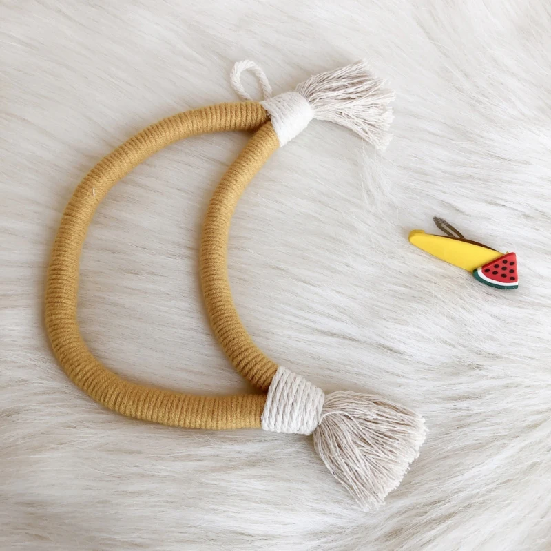 

Moon Macrame Tassel Wall Hanging Ornament Colorful Boho Decorative Pendants For Children Nursery Room Decor Party Supplies