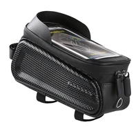 waterproof bicycle cell phone front frame bag top tube cycling phone holder storage bag for road mountain bike accessories