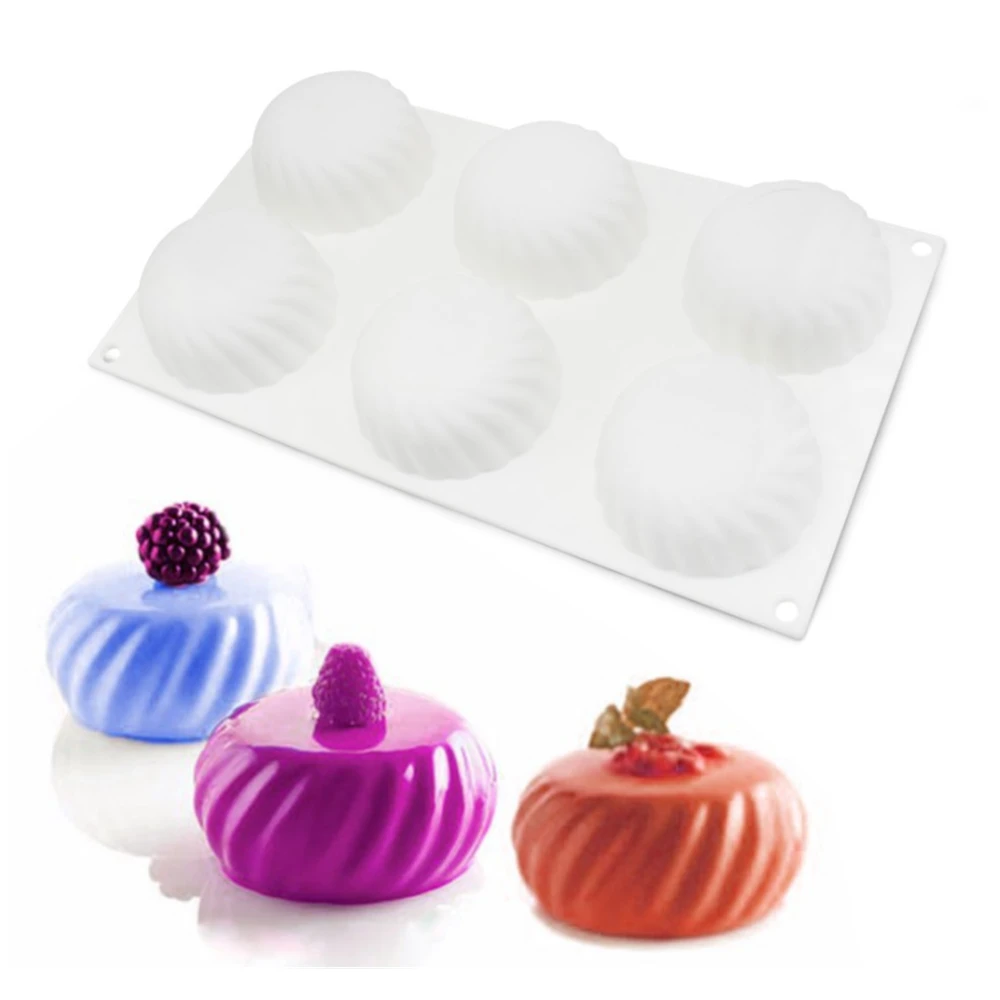 

6 Holes Oblate Shaped Silicone Mold Round Gear Mousse Mould Handmade Soap Mold Bath Bomb Mold DIY Scented Candle Mould
