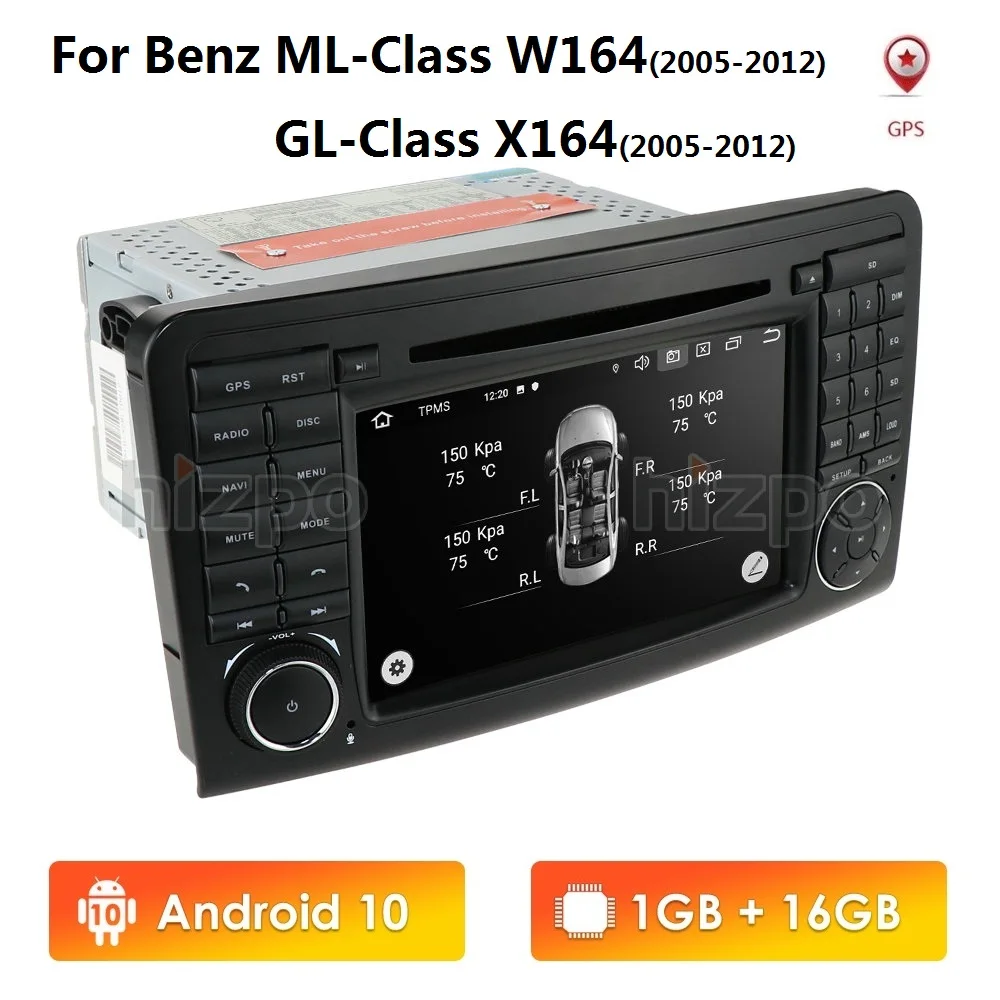 Автомобильный DVD-плеер IPS Android 10 для Mercedes Benz ML W164 ML350 GL X164 ML320 ML300 GL450 мультимедийный