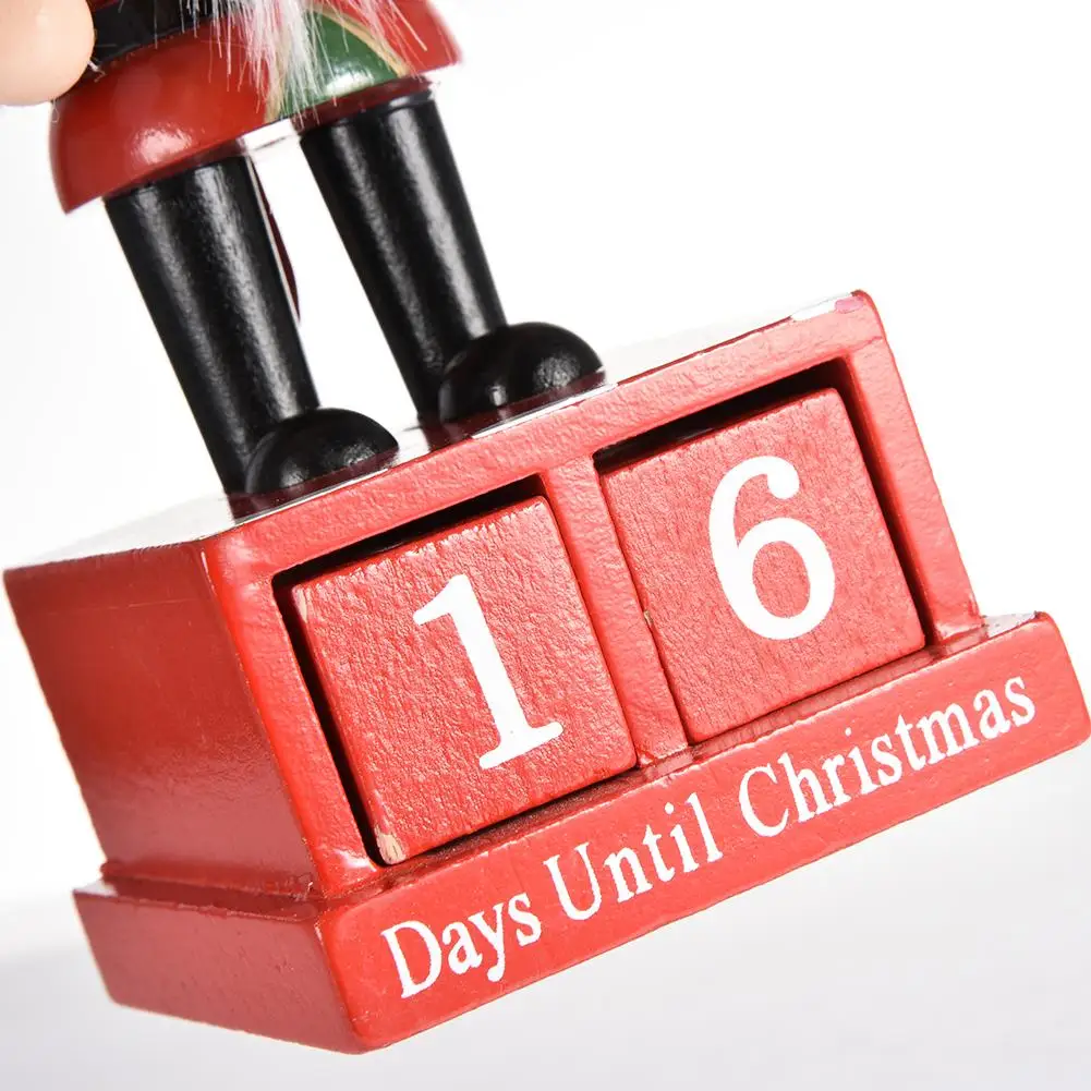 

16cm Christmas Advent Calendar Wooden Nutcracker Decoration Traditional Holiday Festive Christmas Gift Decoration