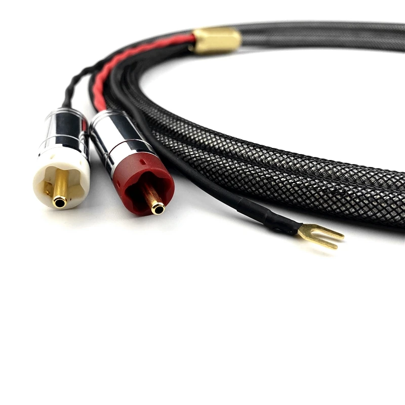 HifI аудио кабель тонарма Чистая медь посеребренный RCA до 5 Pin DIN XLR с заземляющим