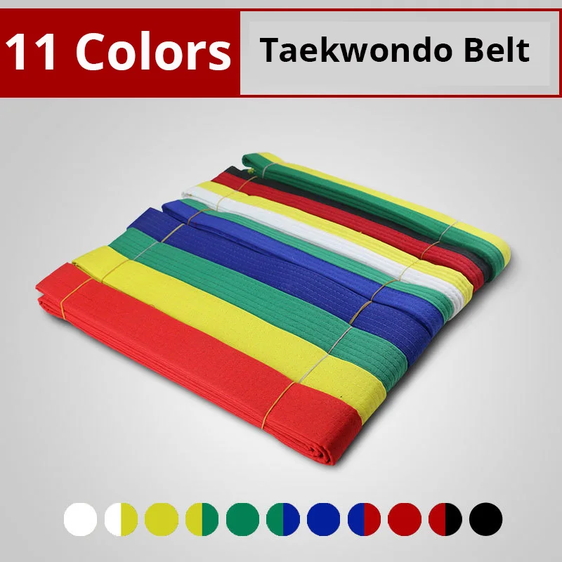 Оптовая цена пояс для тхэквондо красный/зеленый/синий/белый/черный униформа под