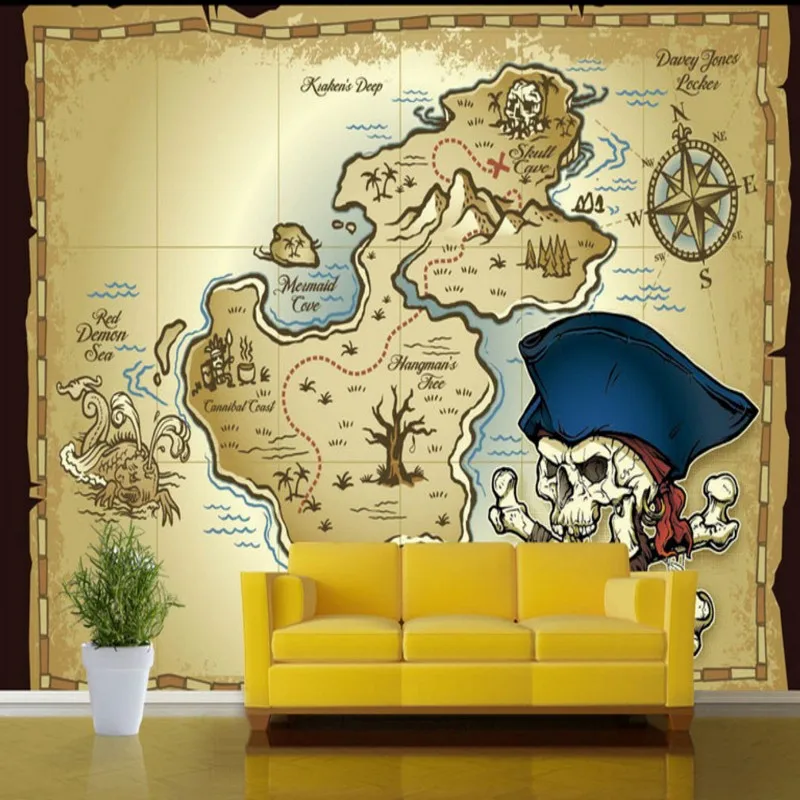 

Drop Shipping Custom Wall Mural Custom World Map TV Background Wall Decoration Painting HD Restaurant Bar Wallpaper Mural