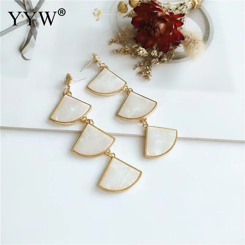 

Fan Shaped Long Drop Earrings For Women Daily Wear Or Match Vintage All-Match Fashion Earrings New Hot Sale Jewelry Earrings